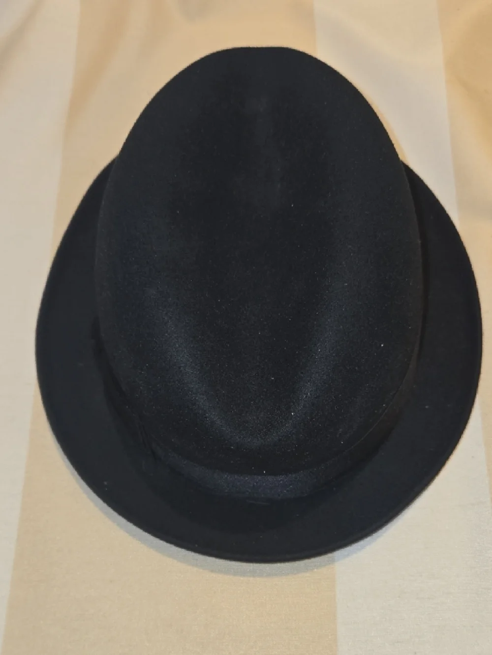 Men's Black Felt Bowler Hat with Ribbon Band - Picture 9 of 13